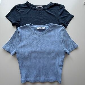Two Zara Crop Tees